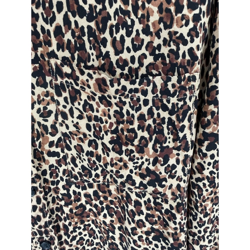 Beach Lunch Lounge Top Womens L Leopard Animal Print Casual Relaxed Art - Picture 9 of 9